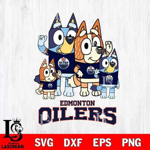 Edmonton Oilers Bluey & Bingo 14 Svg Eps Dxf Png File, NHL svg, Digital Download, Instant Download