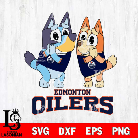 Edmonton Oilers Bluey & Bingo 15 Svg Eps Dxf Png File, NHL svg, Digital Download, Instant Download