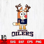 Edmonton Oilers Bluey Chilli Christmas Deer Svg Eps Dxf Png File, Digital Download