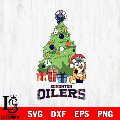 Edmonton Oilers Bluey Chilli Christmas Tree Svg Eps Dxf Png File, Digital Download