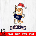 Edmonton Oilers Bluey Chilli Happy Christmas Svg Eps Dxf Png File, Digital Download