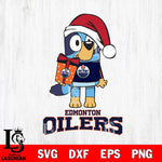 Edmonton Oilers Bluey Christmas Svg Eps Dxf Png File, Digital Download