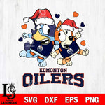 Edmonton Oilers Bluey Christmas NFL Svg Eps Dxf Png File, Digital Download