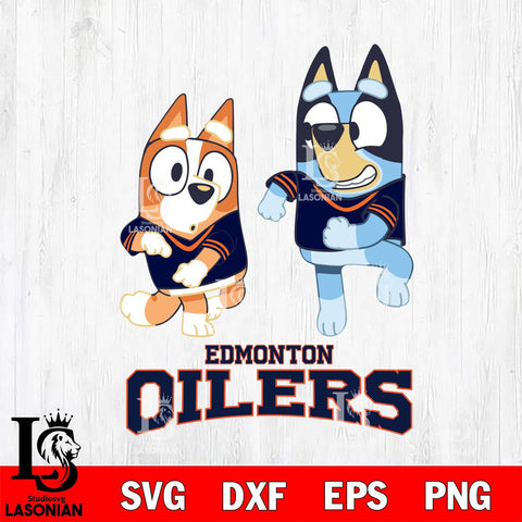 Edmonton Oilers Bluey with Chilli Dance Svg Eps Dxf Png File, Digital Download, Instant Download