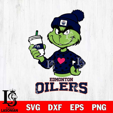 Edmonton Oilers Boujee Grinch Heart Christmas Cut Files, Cricut,Christmas Svg Dxf Eps Png file , Digital Download