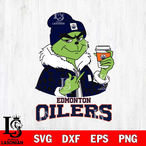 Edmonton Oilers Boujee Grinch Leopard Christmas Cut Files, Cricut,Christmas Svg Dxf Eps Png file , Digital Download