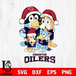 Edmonton Oilers Christmas Bluey Family Sport Svg, Christmas Svg , NHL svg , Digital Download, dxf eps png pdf file