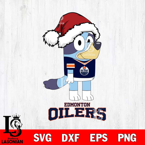 Edmonton Oilers Christmas Bluey Hat Svg, Christmas Svg , NHL svg , Digital Download, dxf eps png pdf file