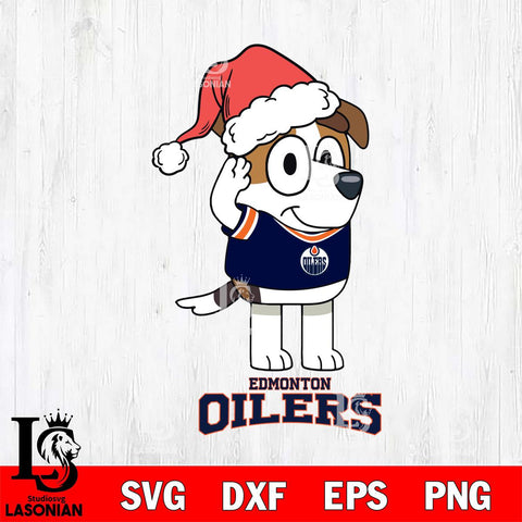 Edmonton Oilers Christmas Bluey Jack Sport Svg, Christmas Svg , NHL svg , Digital Download, dxf eps png pdf file