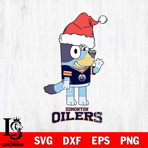 Edmonton Oilers Christmas Bluey Say Hi Svg, Christmas Svg , NHL svg , Digital Download, dxf eps png pdf file