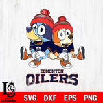 Edmonton Oilers Christmas Bluey & Bingo Sit Svg, Christmas Svg , NHL svg , Digital Download, dxf eps png pdf file