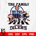 Edmonton Oilers Family Bluey Christmas Svg Eps Dxf Png File, Digital Download