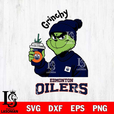 Edmonton Oilers Grinchy Bougie Christmas Cut Files, Cricut,Christmas Svg Dxf Eps Png file , Digital Download