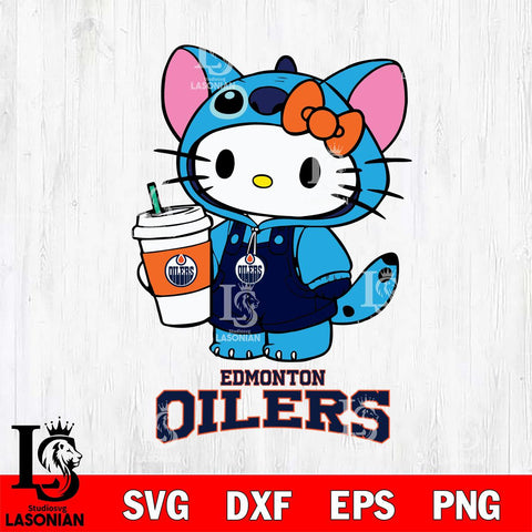 Edmonton Oilers Hello Kitty Stitch Svg Eps Dxf Png File, NHL svg, Digital Download, Instant Download