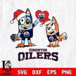 Edmonton Oilers Love Bluey Christmas Svg Eps Dxf Png File, Digital Download