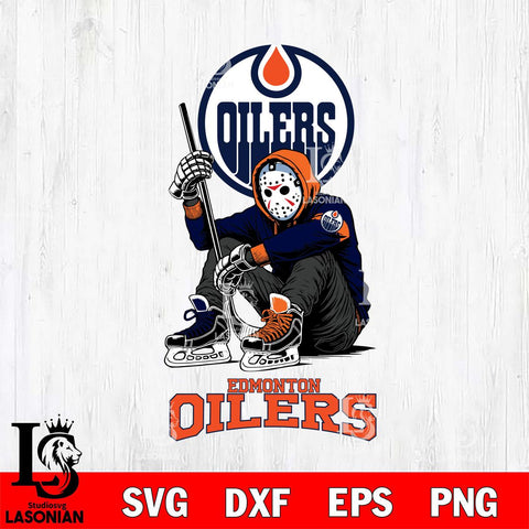 Edmonton Oilers NHL Jason Voorhees Halloween SVG Svg Eps Dxf Png File, Digital Download, Instant Download