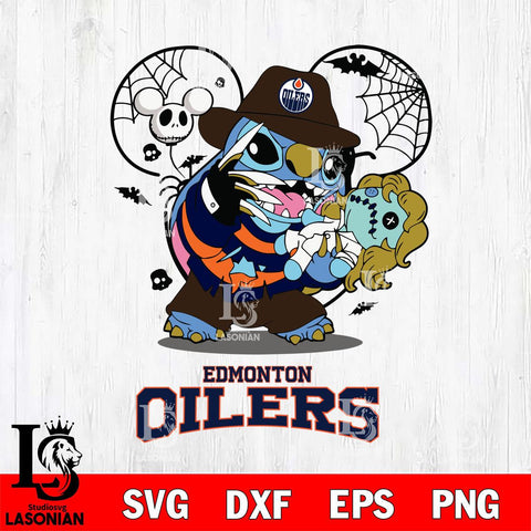 Edmonton Oilers Stitch Freddy Krueger Halloween Svg Eps Dxf Png File, Digital Download, Instant Download