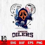 Edmonton Oilers Stitch Ghost Face Halloween 2 Svg Eps Dxf Png File, Digital Download, Instant Download