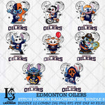 Edmonton Oilers Stitch Halloween Bundle 8 SVG Svg Eps Dxf Png File, Digital Download, Instant Download