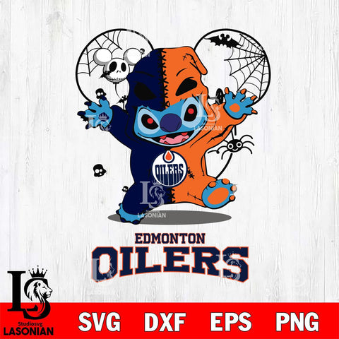 Edmonton Oilers Stitch Horror Halloween 2 Svg Eps Dxf Png File, Digital Download, Instant Download