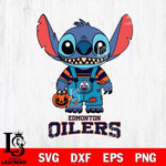 Edmonton Oilers Stitch Horror Halloween Svg Eps Dxf Png File, NHL svg, Digital Download, Instant Download