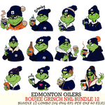 Edmonton Oilers  Boujee Grinch NHL Bundle 12 SVG Eps Dxf Png File, Digital Download, Instant Download