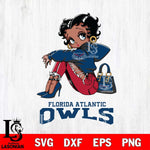 Florida Atlantic Owls Betty Boop Black Fan Girl Svg Eps Dxf Png File, Digital Download, Instant Download