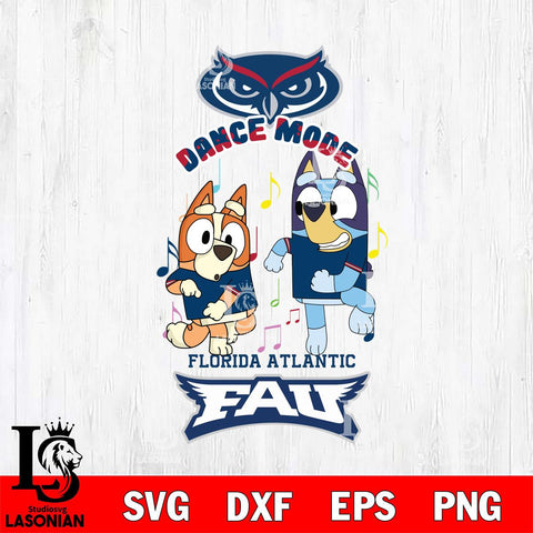 Florida Atlantic Owls Bluey Bingo Dance Mode Svg Eps Dxf Png File, NCAA svg, Digital Download, Instant Download