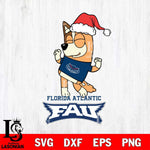 Florida Atlantic Owls Bluey Chilli Happy Christmas Svg Eps Dxf Png File, Digital Download