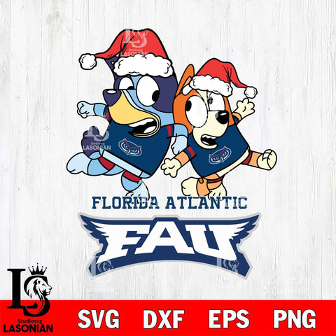 Florida Atlantic Owls Bluey Christmas Holiday Svg Eps Dxf Png File, Digital Download