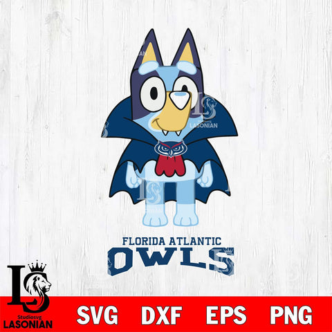 Florida Atlantic Owls Bluey Dracula Halloween Svg Eps Dxf Png File, Digital Download, Instant Download