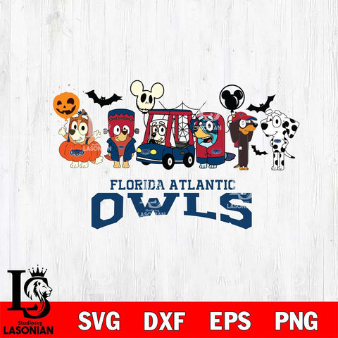 Florida Atlantic Owls Bluey Halloween Svg Eps Dxf Png File, Digital Download, Instant Download