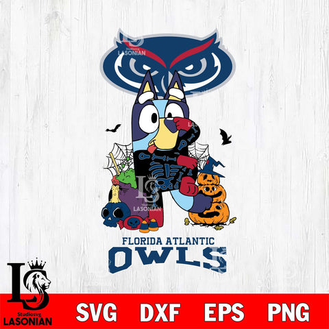 Florida Atlantic Owls Bluey Halloween NCAA 2 Svg Eps Dxf Png File, Digital Download, Instant Download