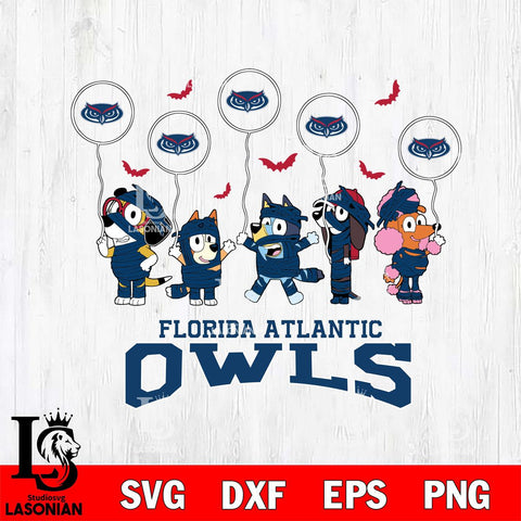 Florida Atlantic Owls Bluey Halloween Spooky Svg Eps Dxf Png File, Digital Download, Instant Download