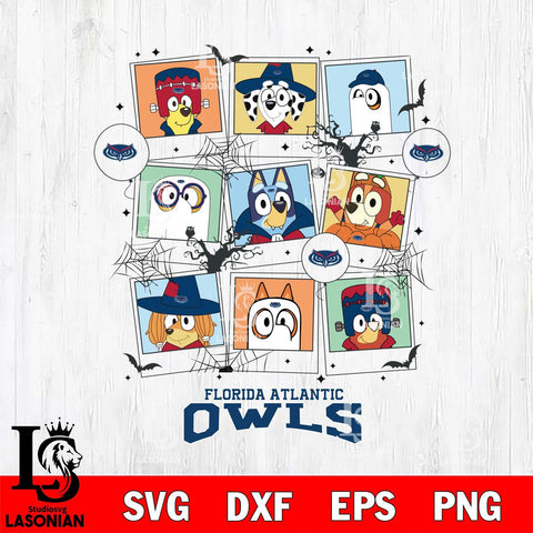 Florida Atlantic Owls Bluey Halloween Sport Svg Eps Dxf Png File, Digital Download, Instant Download