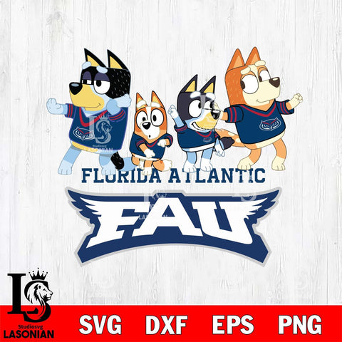 Florida Atlantic Owls Bluey Mode Dance Squats Svg Eps Dxf Png File, Digital Download, Instant Download