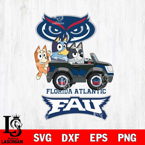 Florida Atlantic Owls Bluey friends car Svg Eps Dxf Png File, NCAA svg, Digital Download, Instant Download