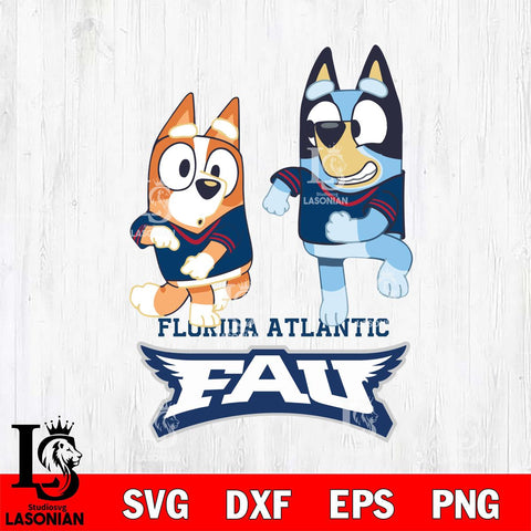 Florida Atlantic Owls Bluey with Chilli Dance Svg Eps Dxf Png File, Digital Download, Instant Download