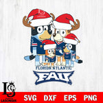 Florida Atlantic Owls Christmas Bluey Santa Family Cut Files,Bluey Cricut,Christmas Svg , Bluey svg , Digital Download, dxf eps png pdf file