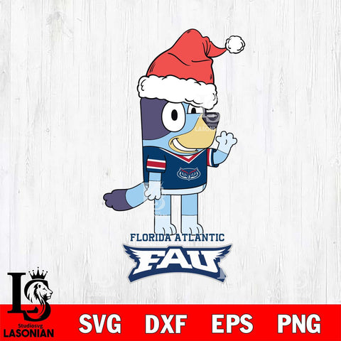 Florida Atlantic Owls Christmas Bluey Say Hi Cut Files,Bluey Cricut,Christmas Svg , Bluey svg , Digital Download, dxf eps png pdf file