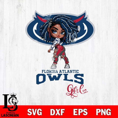 Florida Atlantic Owls Fan Girl Svg Eps Dxf Png File, Digital Download, Instant Download