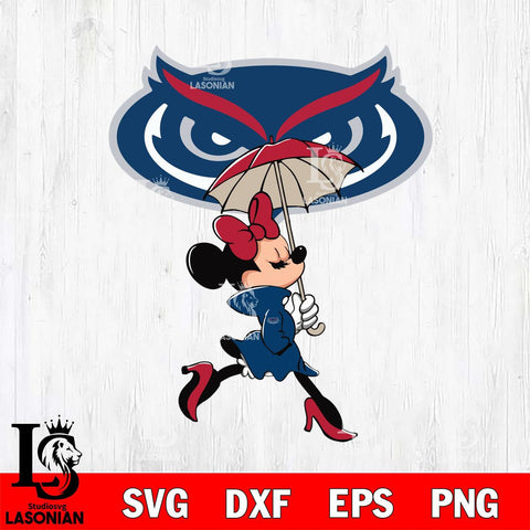 Florida Atlantic Owls Fancy Minnie Svg Eps Dxf Png File, Digital Download, Instant Download