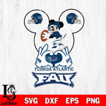 Florida Atlantic Owls Mickey Heart Rugby Svg Eps Dxf Png File, Digital Download ,Instant Download, Cricut File