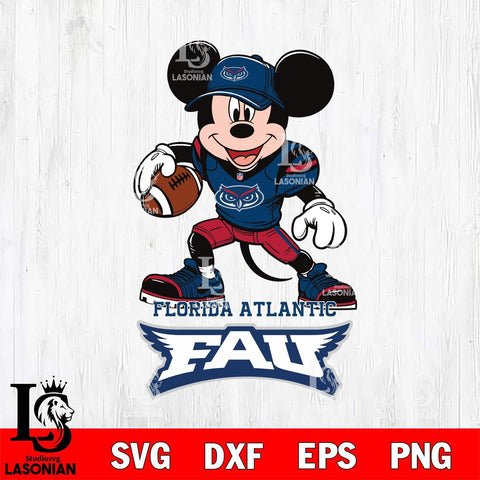 Florida Atlantic Owls Mikey Mouse Disney, Svg Eps Dxf Png File, Digital Download