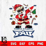 Florida Atlantic Owls Santa Claus Football Svg dxf eps png pdf file,NCAA svg,Digital Download,Cricut file