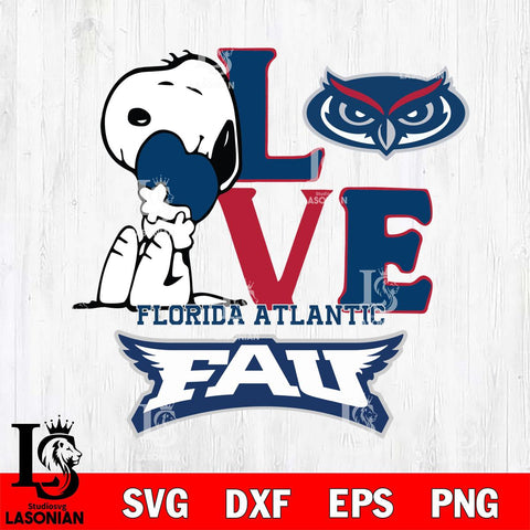 Florida Atlantic Owls Snoopy Sport 10 Svg Eps Dxf Png File, Digital Download