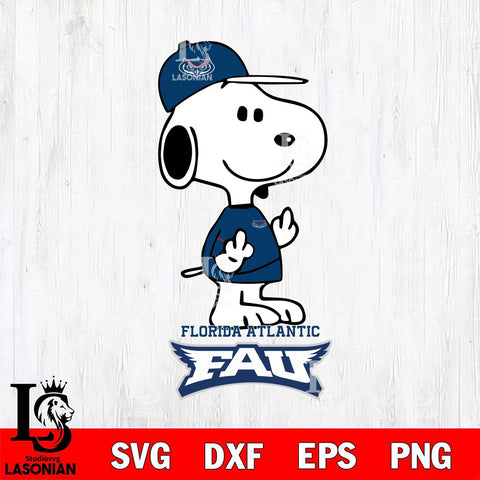 Florida Atlantic Owls Snoopy Sport 8 Svg Eps Dxf Png File, Digital Download