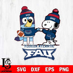 Florida Atlantic Owls Snoopy & Bluey Football Svg Eps Dxf Png File,NCAA Svg Files,Chill Guy svg ,Digital Download ,Instant Download, Cricut File