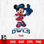 Florida Atlantic Owls #1 Fan Minnie Mouse Svg Eps Dxf Png File, Digital Download, Instant Download