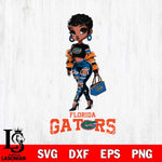 Florida Gators Beautiful Black Fan Girl, Svg Eps Dxf Png File, Digital Download